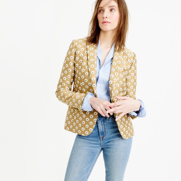 J. Crew Jackets & Blazers - J.Crew Campbell Blazer in Scattered Daisy in Mustard